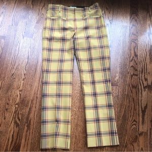 Anthropologie Maeve Yellow Plaid Pants